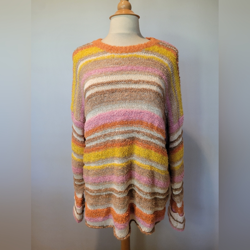 NWOT! Show Me Your Mumu Sue Cuffed Sweater Fall Striped Knit SZ M - Picture 1 of 13